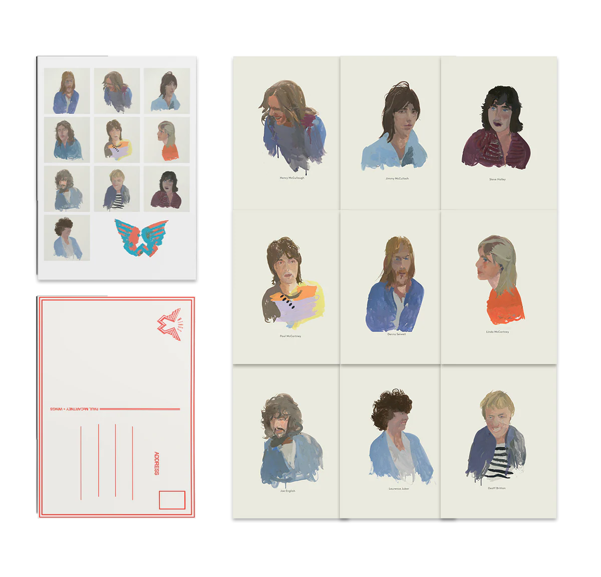 Paul McCartney  - Wings Watercolour Postcard Set