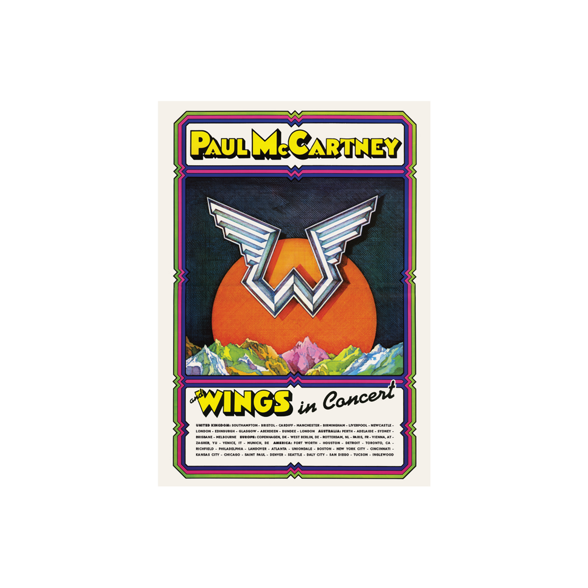 Paul McCartney - Wings In Concert Tour Poster
